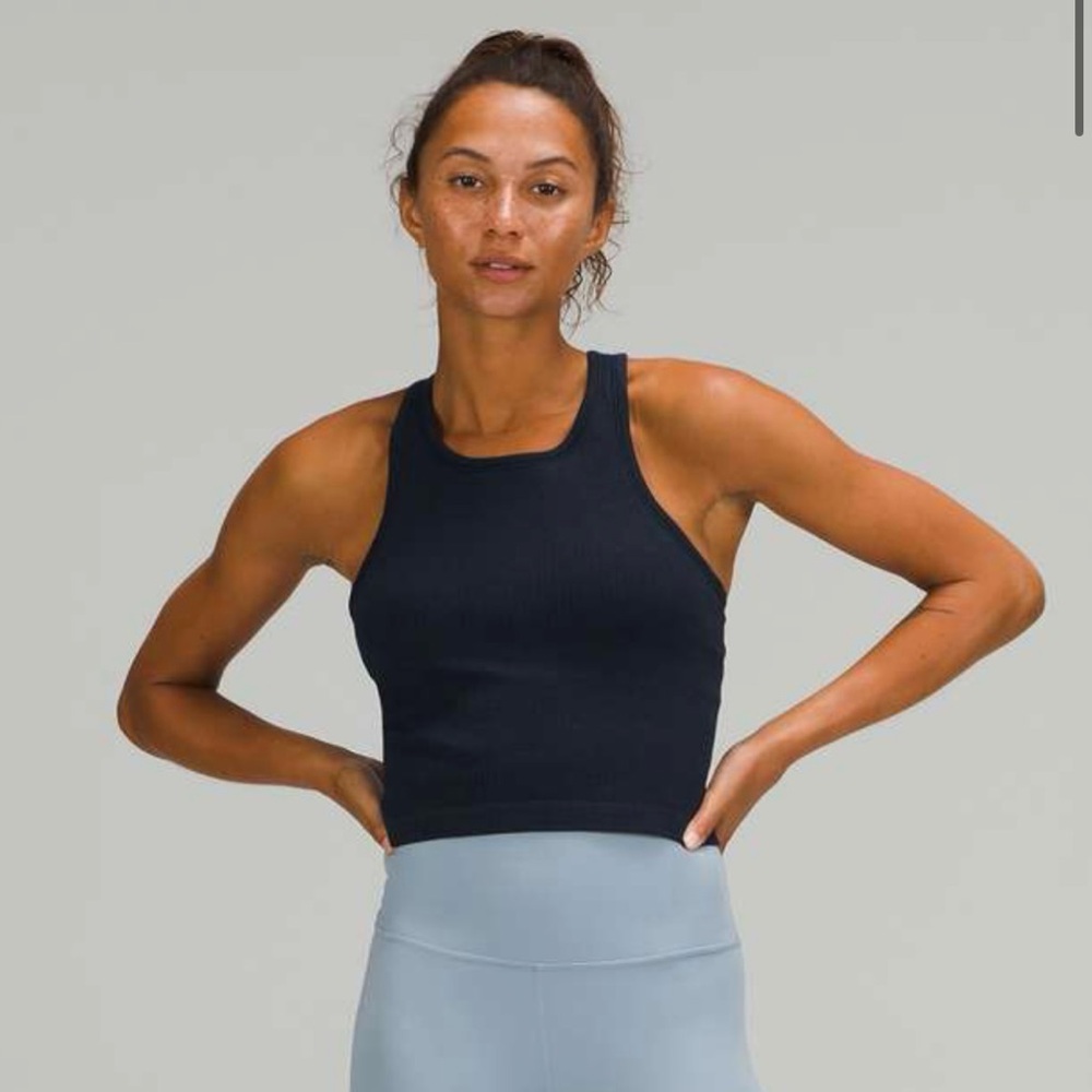 Lululemon True Navy Ebb to Street Cropped Tank Top